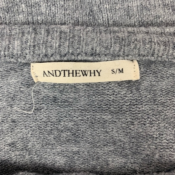 And The Why Sweater Pullover Fringe Sleeves S/M - Picture 3 of 5